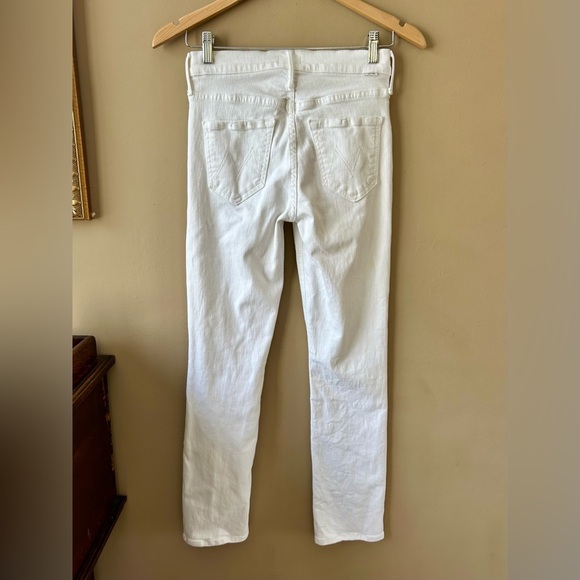 MOTHER The Mid Rise Dazzler Ankle Straight Jeans Fairest Of Them All White 25 - Picture 6 of 15